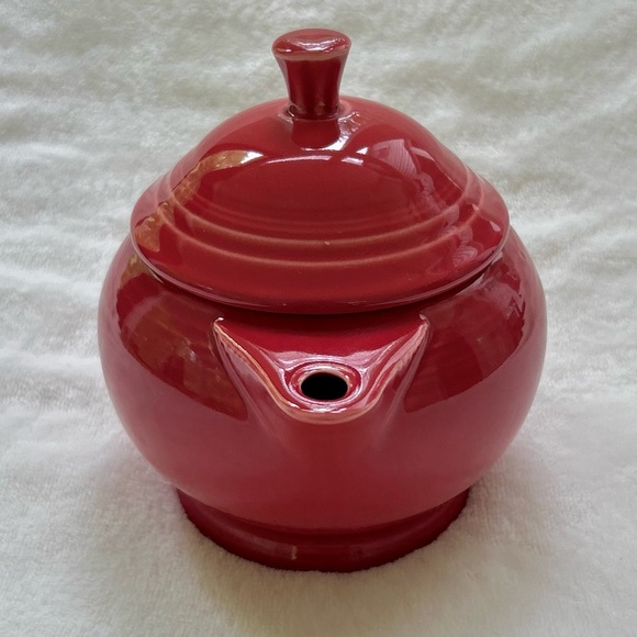 Vintage Fiesta 2 Cup Teapot & Lid Rare Scarlet Red Made In USA HLC Intro 2004 - Picture 5 of 11